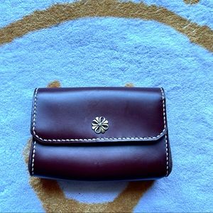 Vintage Handmade Dark Brown Leather Wallet/Purse/Pouch